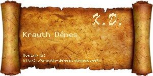 Krauth Dénes névjegykártya