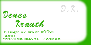 denes krauth business card